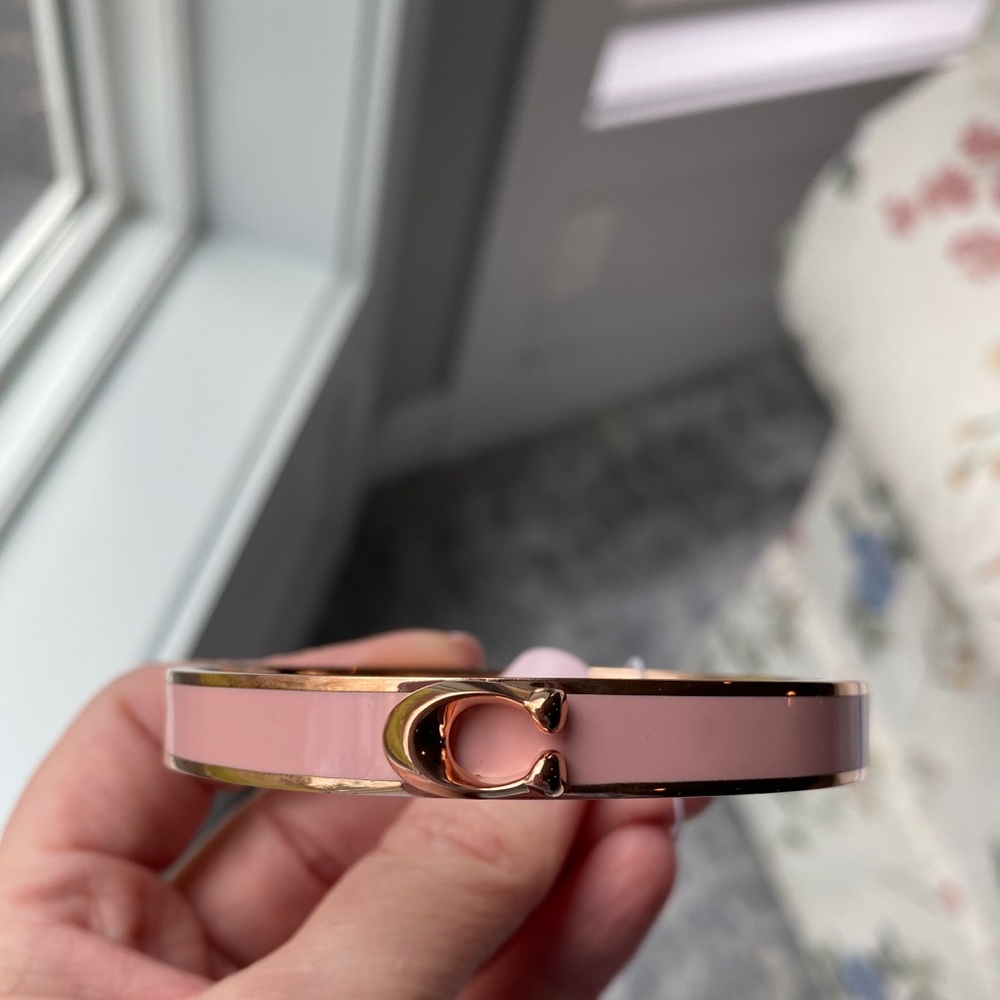 Coach pink enamel bracelet